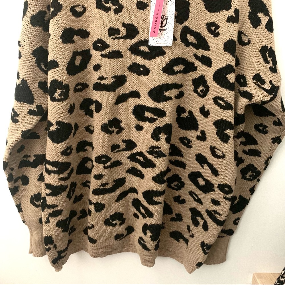 Andree Plus Size Leopard Print Long Sleeve Sweate… - image 4